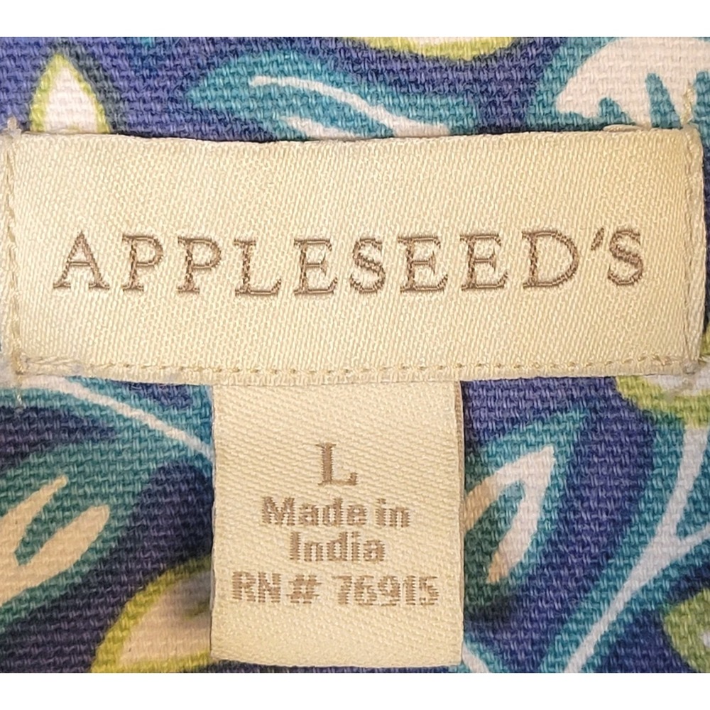 VTG 90s Appleseed's Floral Jacket L Cotton Botanical Boho Cottagecore Grandma - Picture 3 of 10